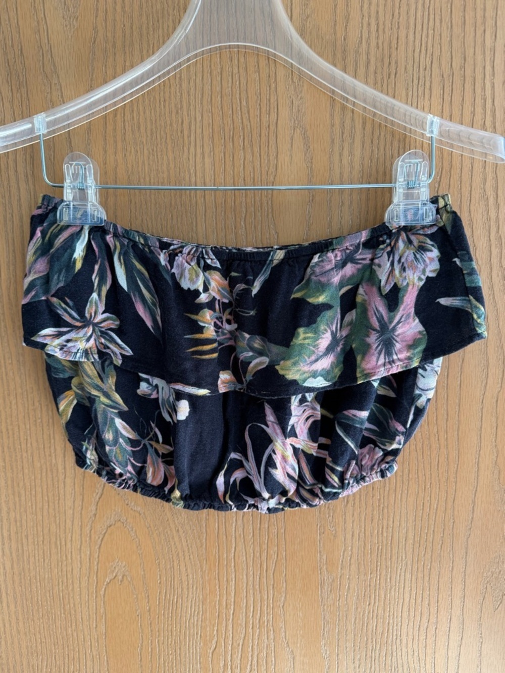O’NEILL Tropical Floral Summer Beach Strapless Tube Top Blouse Women’s Size M
